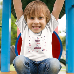 Camiseta De Bebé Hijo Orgulloso de un Veterano   Bandera Patriótica