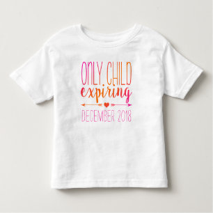 Camiseta De Bebé Hijo único que expira - rosa y naranja Ombre