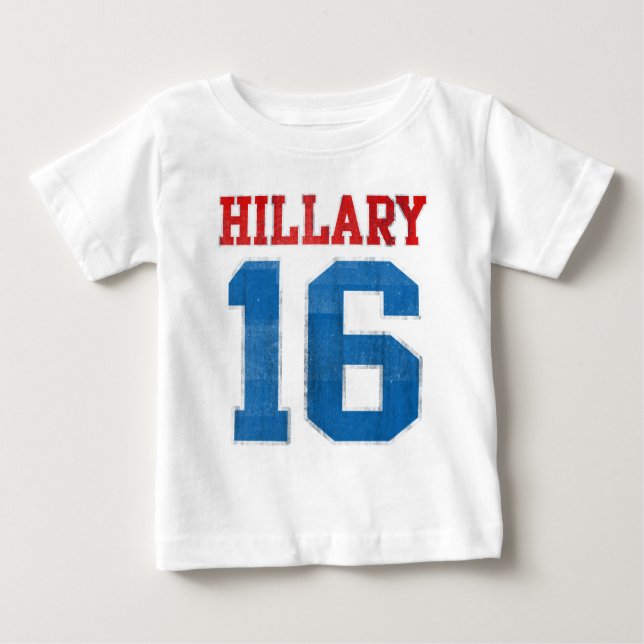 Camiseta De Bebé Hillary 2016, equipo universitario retro del (Anverso)