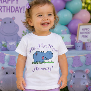Camiseta De Bebé Hip-Hip-Hipopotamo Hurra Cumpleaños Niños