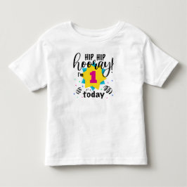 Camiseta De Bebé Hip Hip Hooray Cumplo Uno Hoy