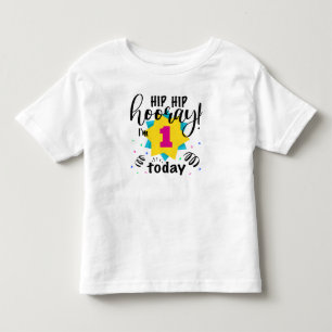 Camiseta De Bebé Hip Hip Hooray Cumplo Uno Hoy