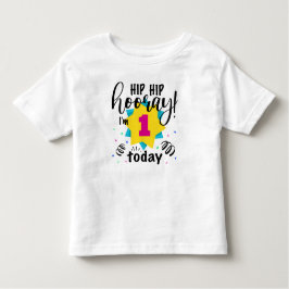 Camiseta De Bebé Hip Hip Hooray Hoy Cumplo Un Año