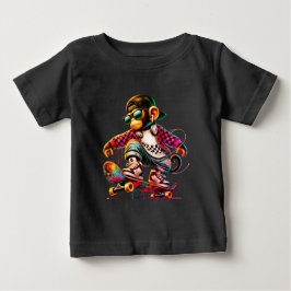 Camiseta De Bebé Hip-Hop Monkey on Wheels: Bold Streetwear for Tren