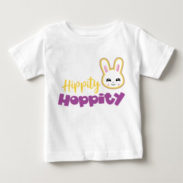 CAMISETA DE BEBÉ HIPERIDAD DE PURPLE Y AMARILLA BUNNY BLANCO ORIENT (Anverso)
