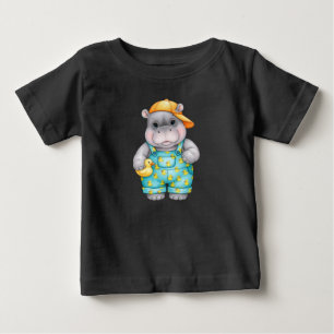 Camiseta De Bebé Hipo bebé con un pato de goma de Natasha Us