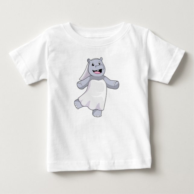 Camiseta De Bebé Hipo como novia con velo (Anverso)