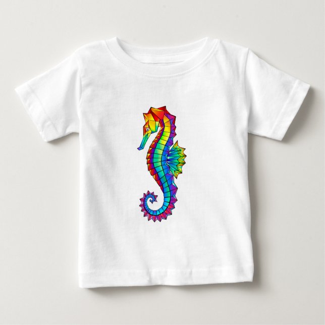 Camiseta De Bebé Hipoahoría marino poligonal arcoiris (Anverso)