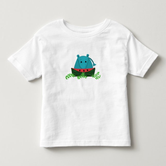 Camiseta De Bebé Hipopótamo comiendo sandía (Anverso)