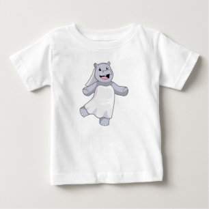 Camiseta De Bebé Hipopótamo como novia con velo