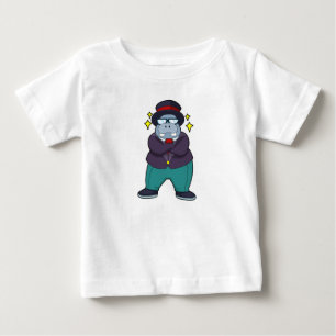 Camiseta De Bebé Hipopotamo como novio con traje.PNG