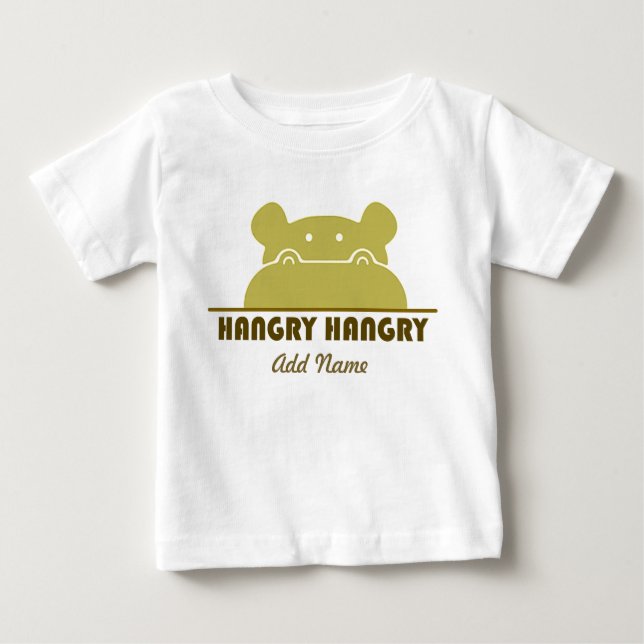 Camiseta De Bebé Hipopótamo lindo divertido verde de Hangry (Anverso)