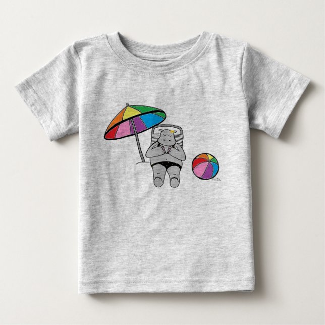 Camiseta De Bebé Hipopótamo varado (Anverso)