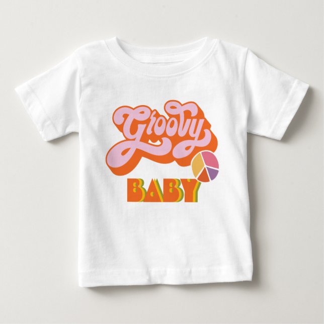 Camiseta De Bebé Hippie Groovy Baby T-Shirt (Anverso)