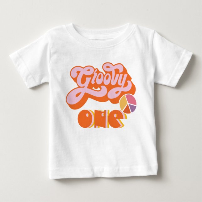 Camiseta De Bebé Hippie Groovy One Baby T-Shirt (Anverso)