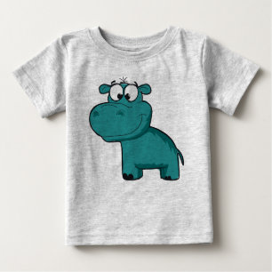 Camiseta De Bebé Hippo Azul