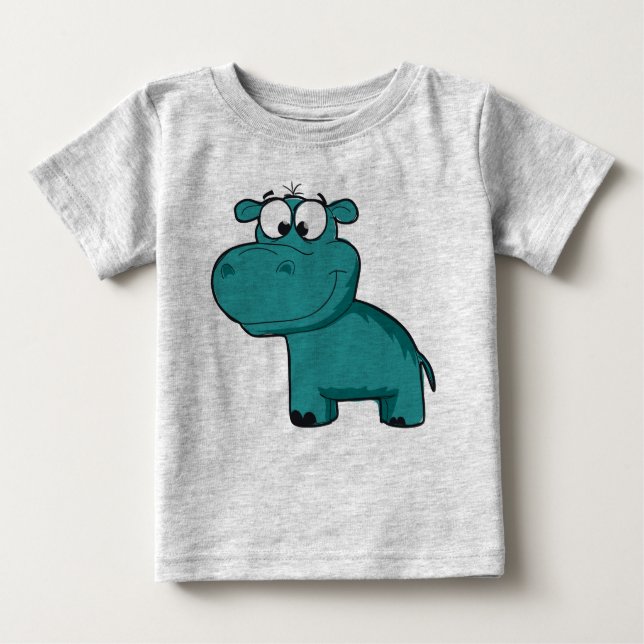 Camiseta De Bebé Hippo Azul (Anverso)