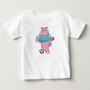 Camiseta De Bebé Hippo como jugador de fútbol con Soccer.PNG