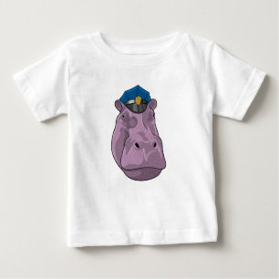 Camiseta De Bebé Hippo como oficial de policía