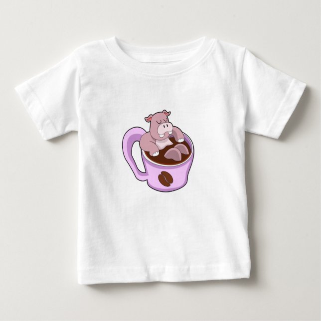 Camiseta De Bebé Hippo con Copa de Café (Anverso)