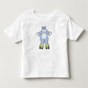 Camiseta De Bebé Hippo con patines de patines