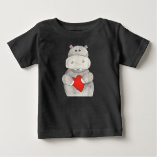 Camiseta De Bebé Hippo cutáneo Hipopótamo Sujeto corazón   Love Hip