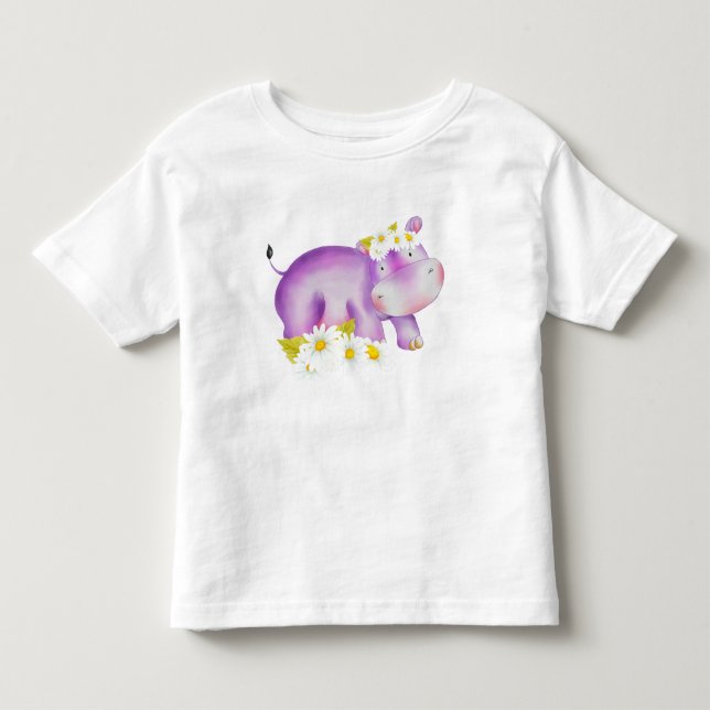 CAMISETA DE BEBÉ HIPPO DE PURPLE CUTIDO CON DÍAS BLANCOS (Anverso)