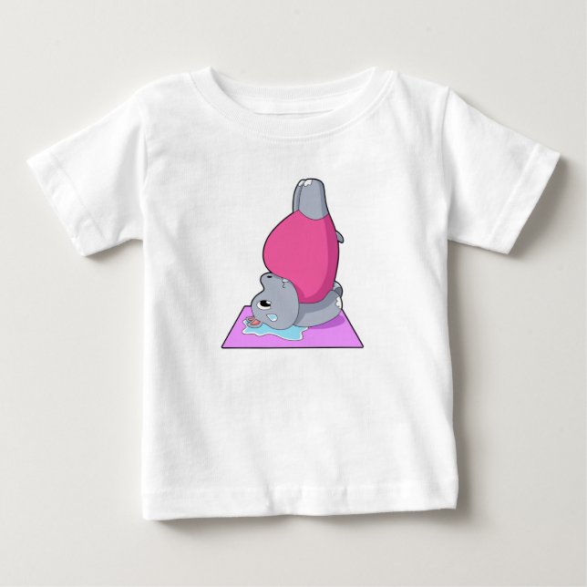 Camiseta De Bebé Hippo en el gimnasio del yoga (Anverso)