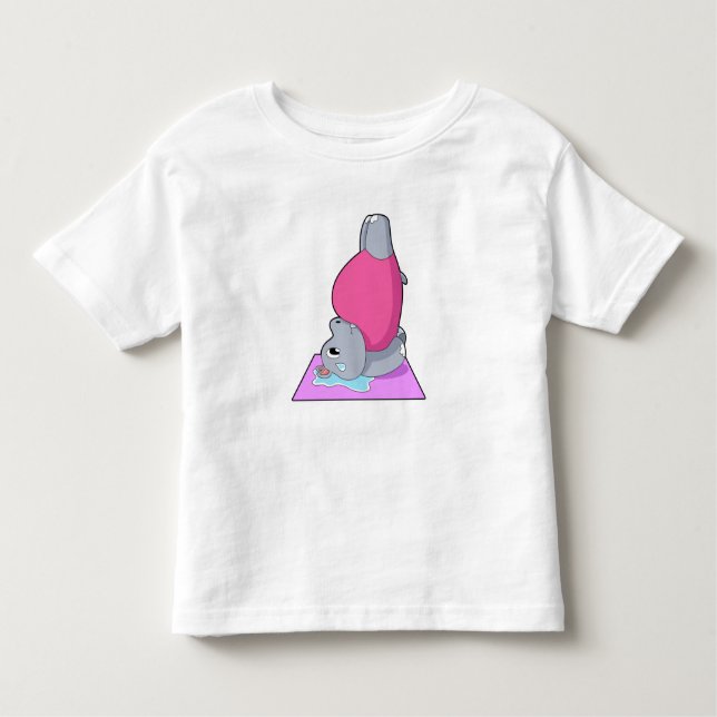 Camiseta De Bebé Hippo en el gimnasio del yoga (Anverso)