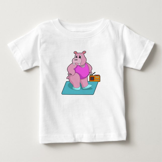 Camiseta De Bebé Hippo en Fitness con Radio.PNG (Anverso)