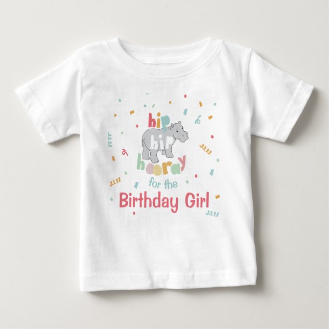 Camiseta De Bebé Hippo Fiesta de cumpleaños Hippo Hippopótamo Fiest (Anverso)