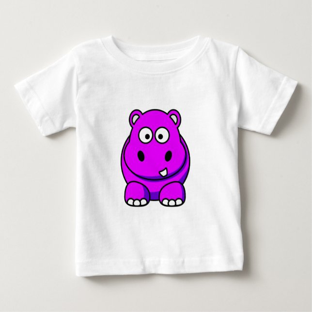 Camiseta De Bebé Hippo Pink (Anverso)