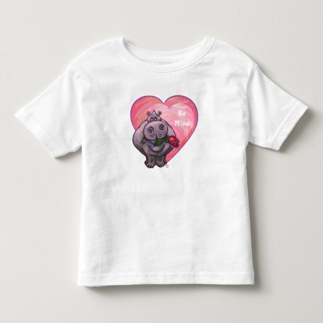 Camiseta De Bebé Hippopótamo El día de San Valentín (Anverso)
