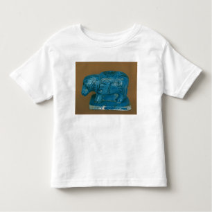 Camiseta De Bebé Hippopotamus azul con la decoración negra