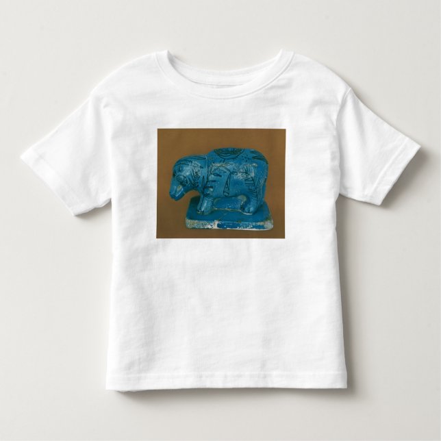 Camiseta De Bebé Hippopotamus azul con la decoración negra (Anverso)