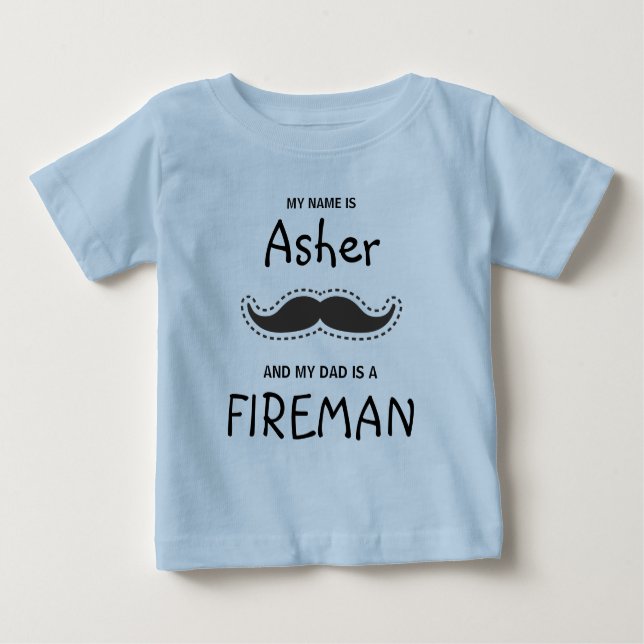 Camiseta De Bebé Hipster and Boho design with a Mustache in Black (Anverso)
