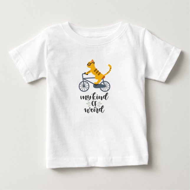 Camiseta De Bebé Hipster Bike Cat Tee (Anverso)