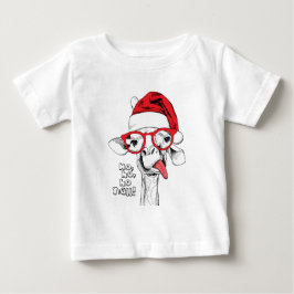 Camiseta De Bebé Hipster Navidades Giraffe | Vacaciones