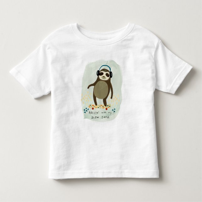 Camiseta De Bebé Hipster Sloth | Rollin' Con Mis Atascos Lentos (Anverso)
