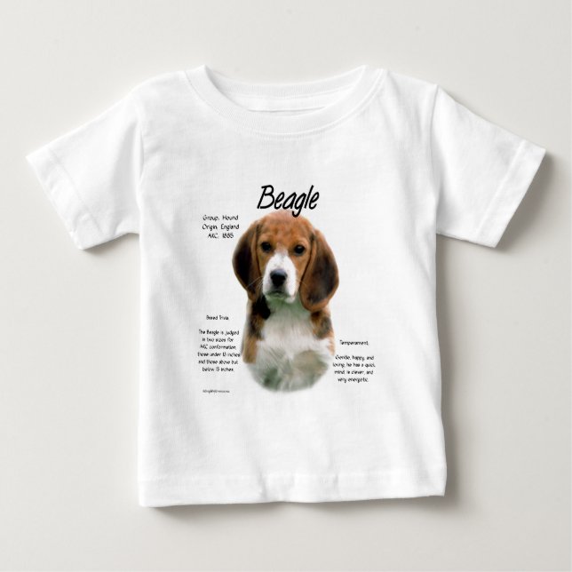 Camiseta De Bebé Historia Beagle; Todo Sobre Beagles (Anverso)