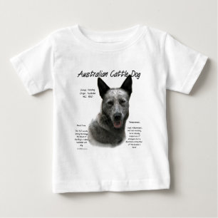 Camiseta De Bebé Historia del perro de ganado bovino azul australia