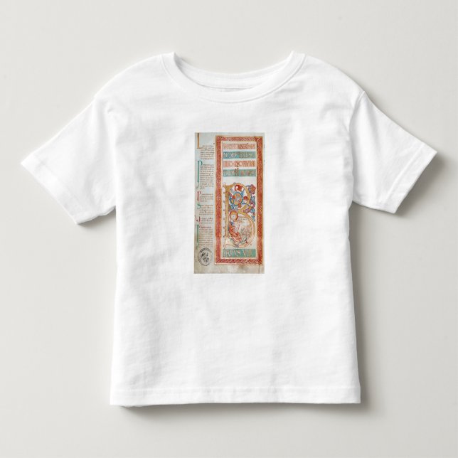 Camiseta De Bebé Historiated rubrica "B" que representa a rey David (Anverso)