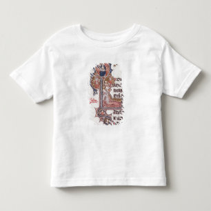 Camiseta De Bebé Historiated rubrica "L" que representa el árbol d