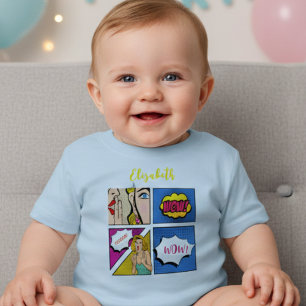 Camiseta De Bebé Historieta de chica de arte pop