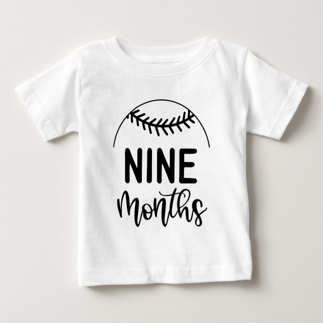 Camiseta De Bebé Hito bebé de béisbol de nueve meses - (Anverso)