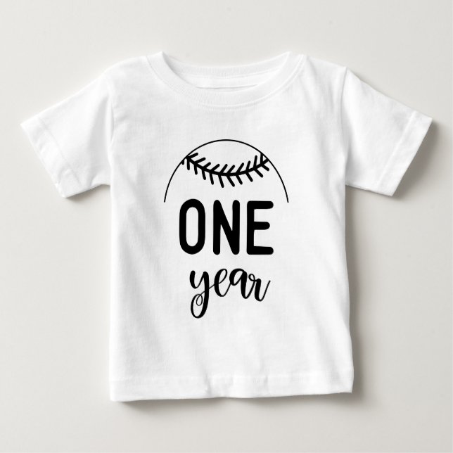 Camiseta De Bebé Hito de béisbol para bebé de un año - (Anverso)