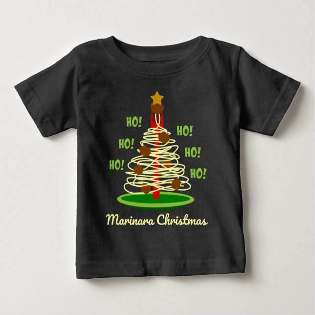Camiseta De Bebé ¡Ho! ¡Ho! ¡Ho! Árbol de pasta de los Navidades de  (Anverso)