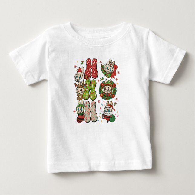 Camiseta De Bebé Ho Ho Ho Cute Christmas Monster Characters Tee (Anverso)