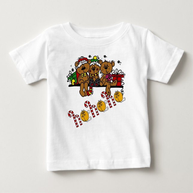 Camiseta De Bebé Ho Ho Ho Ho Teddy Bears (Anverso)