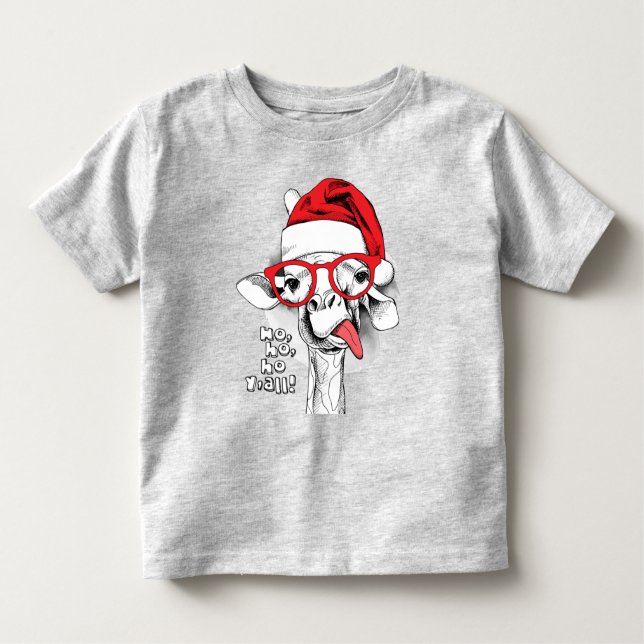 Camiseta De Bebé Ho Ho Y'all Giraffe Baby T-Shirts (Anverso)